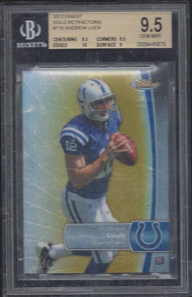 ANDREW LUCK 2012 TOPPS FINEST ROOKIE GOLD REFRACTOR RC #D 43/50 BGS 9.5 GEM MINT