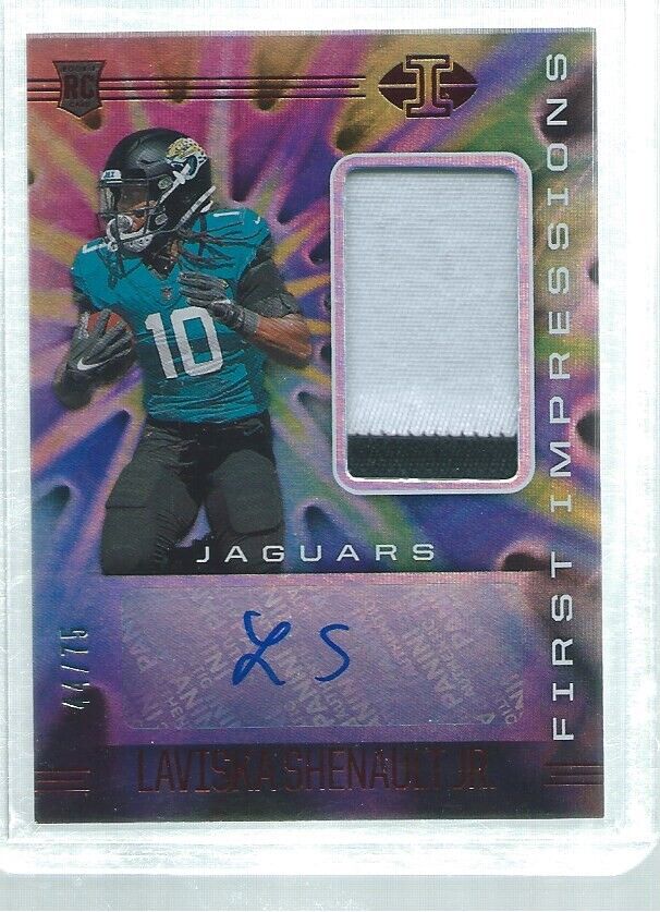 LAVISKA SHENAULT JR 2020 ILLUSIONS IMPRESSIONS 2 COLOR PATCH AUTO RED RC #D /75