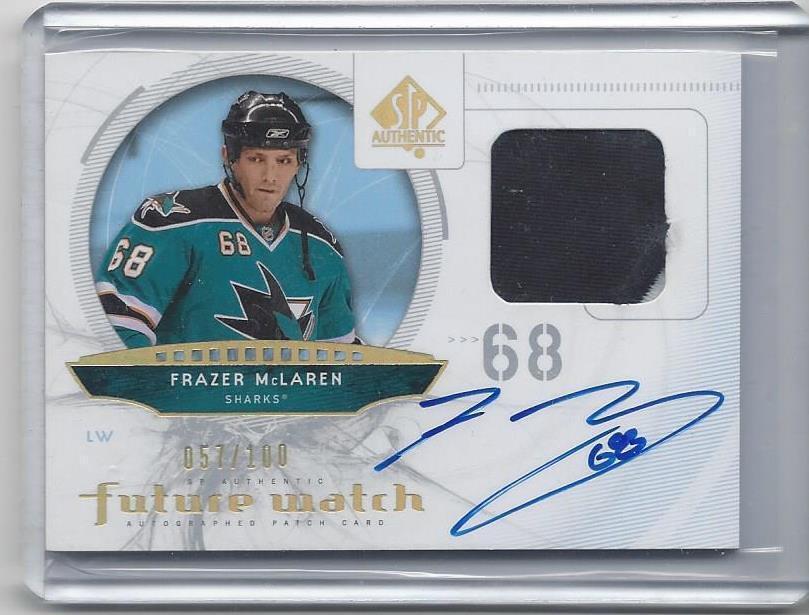 FRAZER MCLAREN 2009-10 SP AUTHENTIC FUTURE WATCH 2 COLOR PATCH AUTO RC #D 57/100
