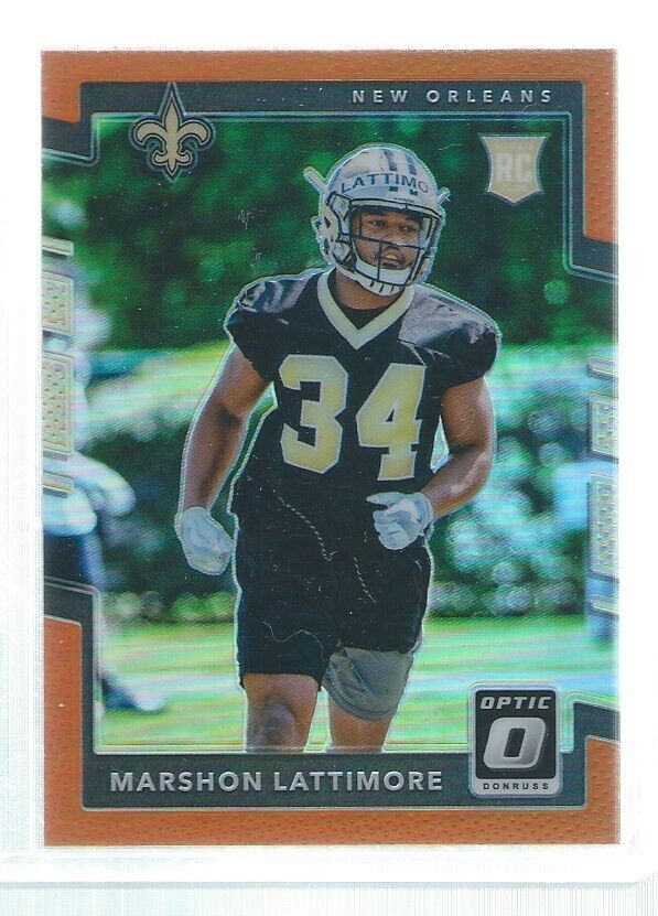 MARSHON LATTIMORE 2017 DONRUSS OPTIC HOLO ORANGE ROOKIE RC #D 158/199
