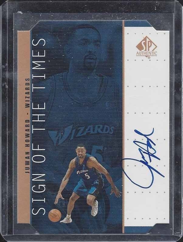 JUWAN HOWARD 1999 SP AUTHENTIC SIGN OF THE TIMES DIE CUT ON CARD AUTO