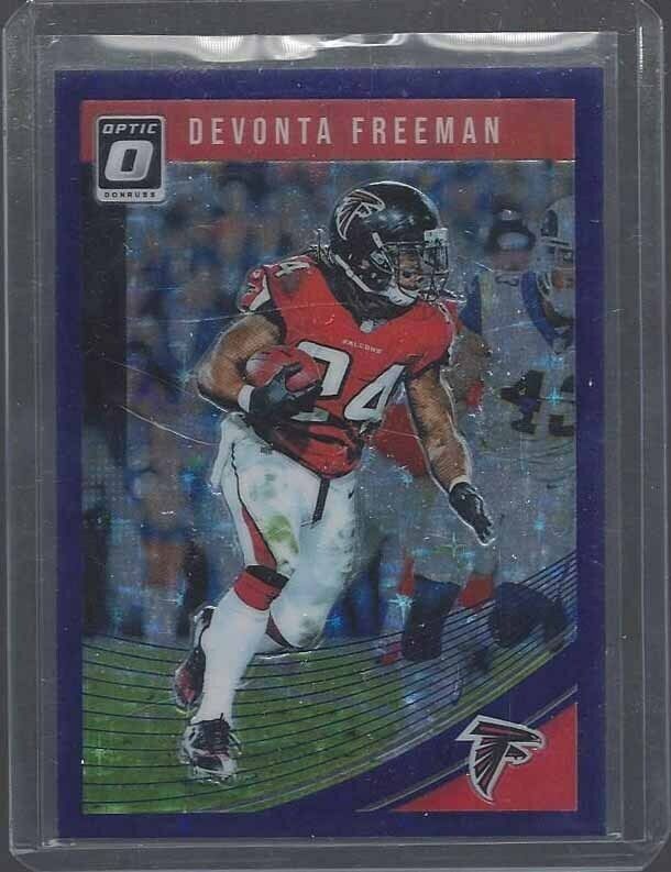 DEVONTA FREEMAN 2018 DONRUSS OPTIC PURPLE STARS FOTL HOLO #D 9/25
