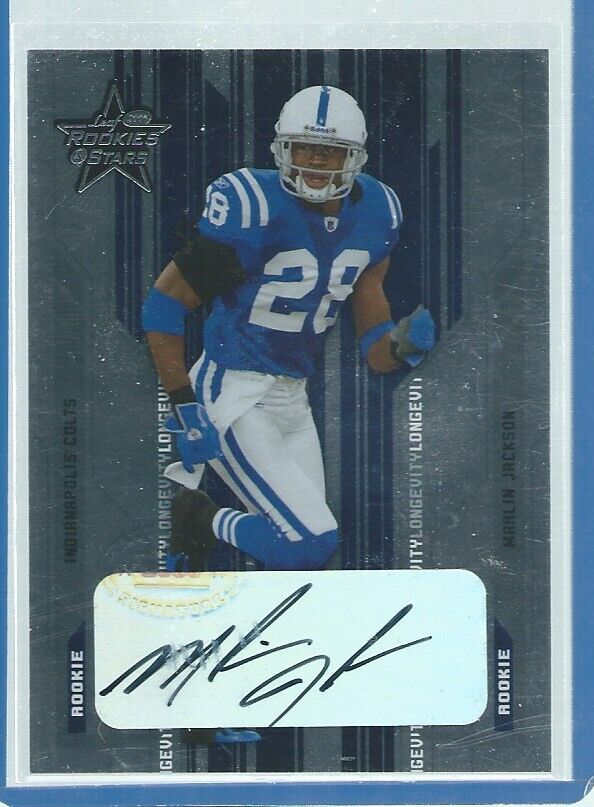MARLIN JACKSON 2005 LEAF ROOKIES & STARS LONGEVITY AUTO SILVER RC #D 32/50