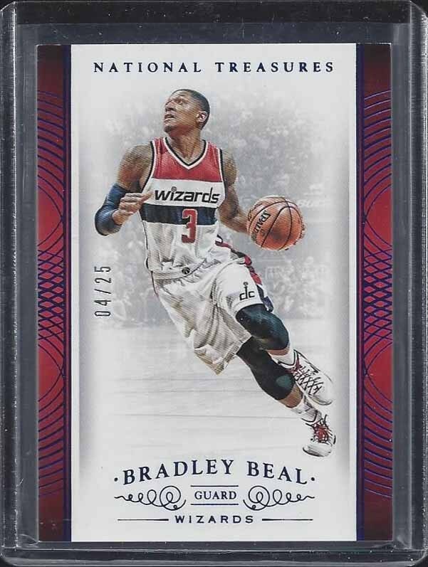 BRADLEY BEAL 2015 NATIONAL TREASURES BLUE CENTURY BASE #D 4/25