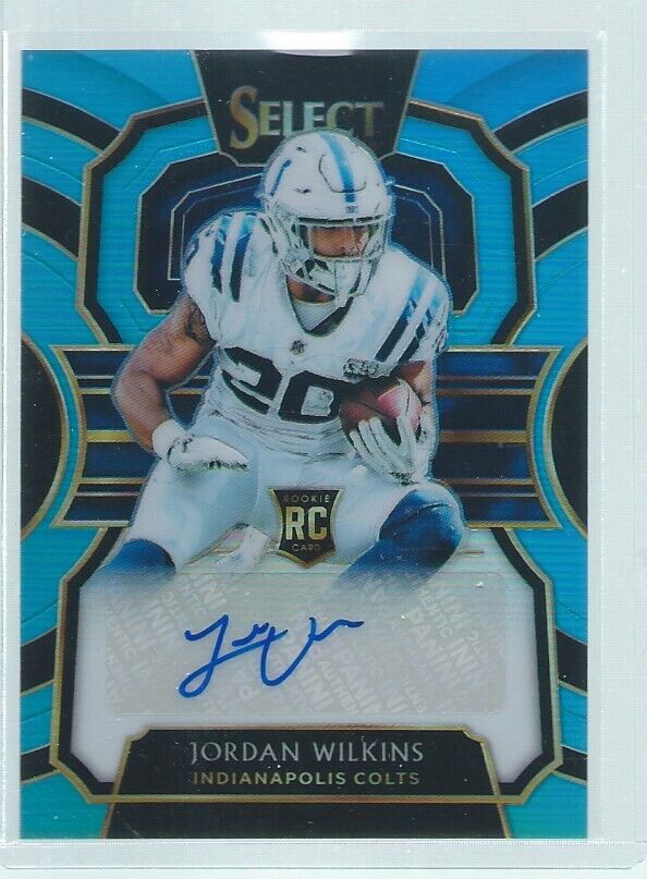 JORDAN WILKINS 2018 PANINI SELECT PRIZM AUTO BLUE RC #D 40/49