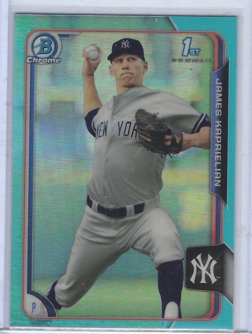 JAMES KAPRIELIAN 2015 BOWMAN CHROME LIGHT SKY BLUE REFRACTOR 1ST PROSPECT #58