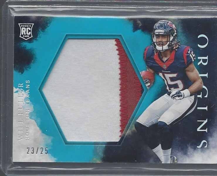 WILL FULLER 2016 ORIGINS TEAL JUMBO 3 COLOR TEXANS ROOKIE PATCH RC #D 23/25