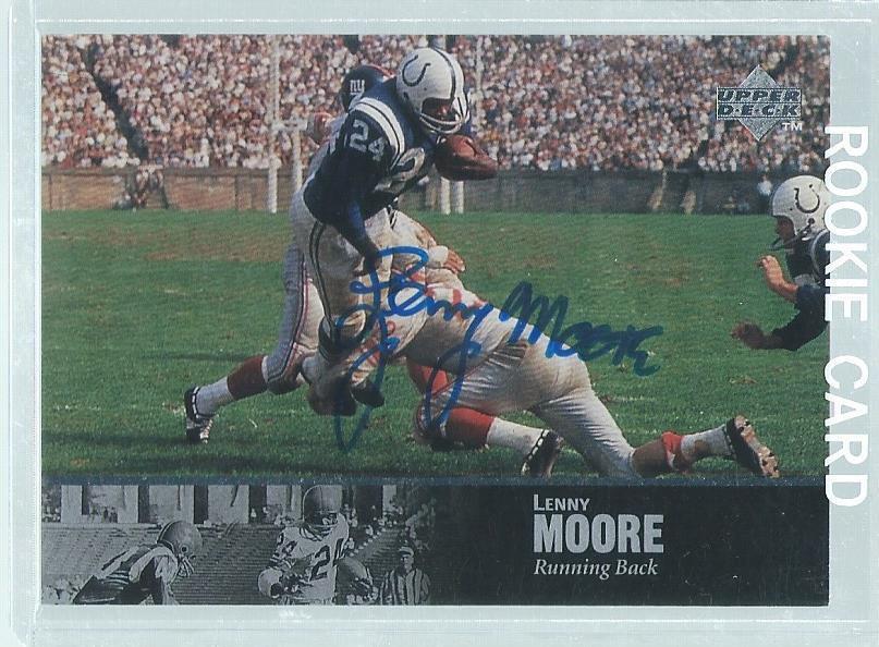 LENNY MOORE 1997 UPPER DECK LEGENDS COLTS ON CARD AUTO #AL19