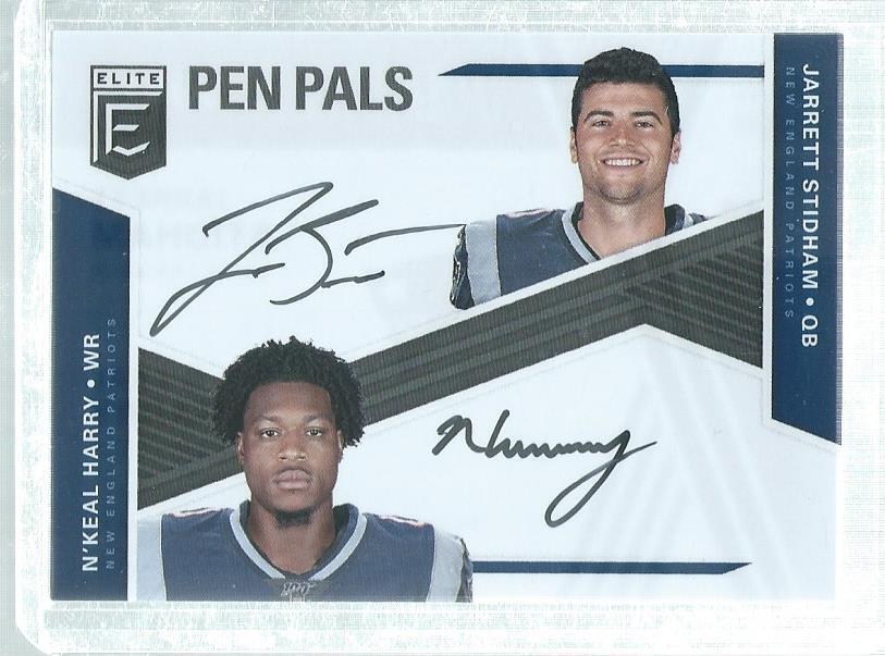 JARRETT STIDHAM N'KEAL HARRY 2019 DONRUSS ELITE PEN PALS DUAL ON CARD AUTO RC