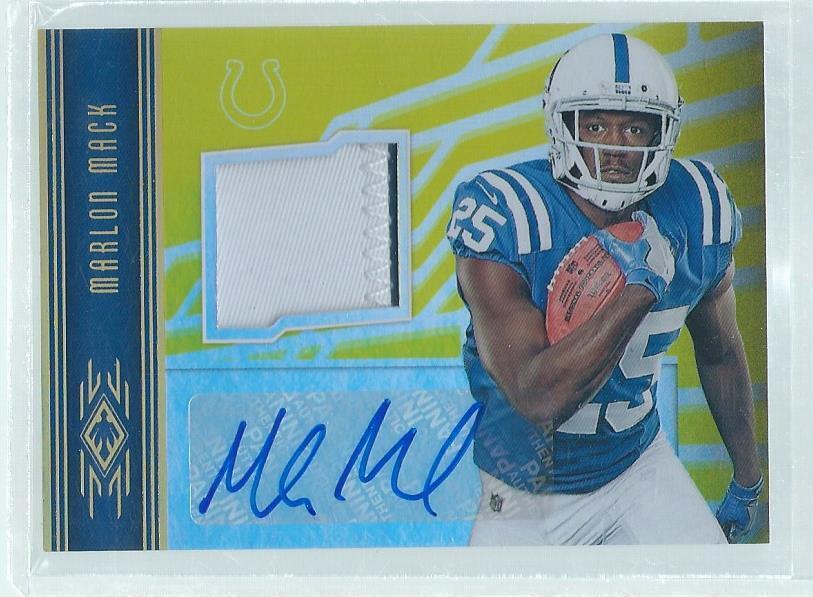 MARLON MACK 2017 PANINI PHOENIX 2 COLOR PATCH AUTO GOLD RC #D 9/25