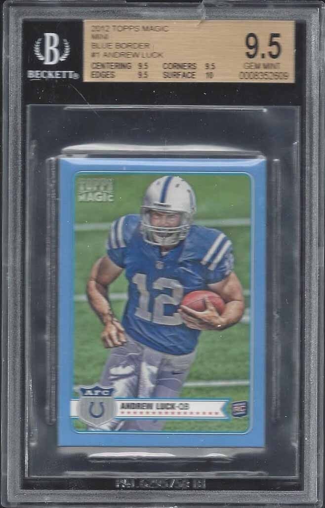 ANDREW LUCK 2012 TOPPS MAGIC MINI BLUE BORDER SP ROOKIE RC #1 BGS 9.5 GEM MINT
