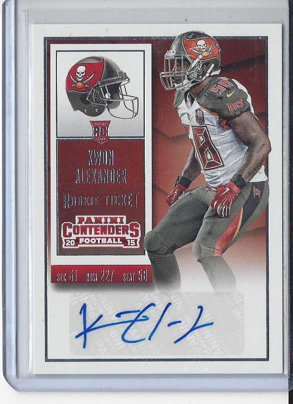 KWON ALEXANDER 2015 PANINI CONTENDERS ROOKIE TICKET BUCCANEERS AUTO RC #139