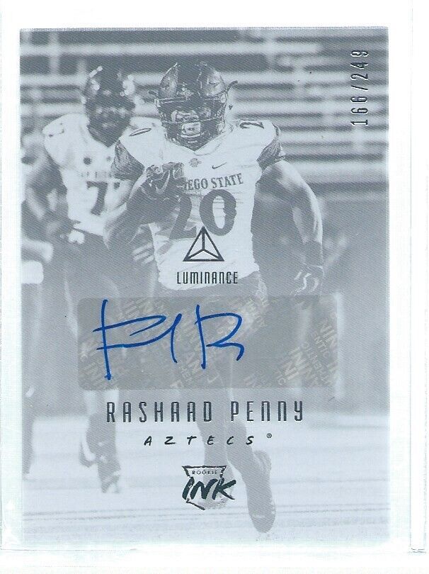 RASHAAD PENNY 2018 PANINI LUMINANCE ROOKIE INK AUTO RC #D 166/249