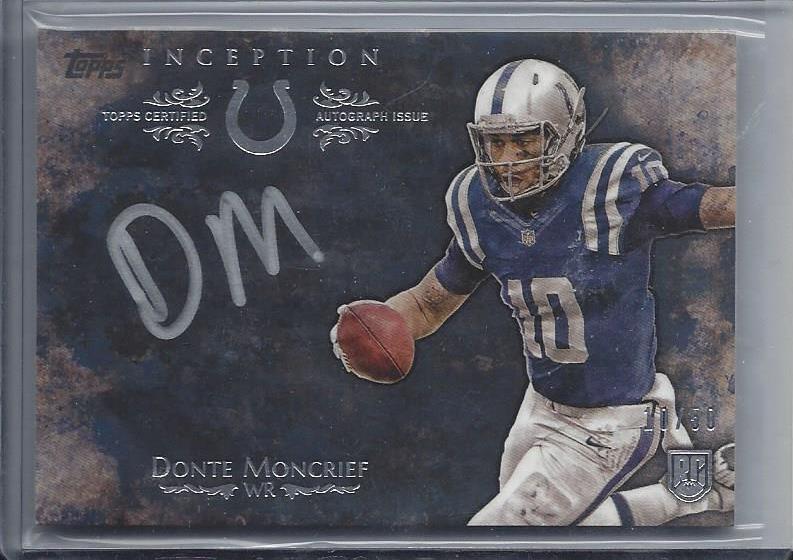 1/1 DONTE MONCRIEF 2014 TOPPS INCEPTION SILVER INK AUTO RC #D 10/50 JERSEY #10!!