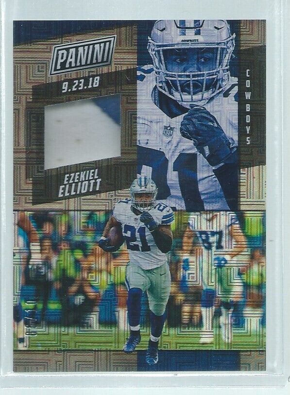 EZEKIEL ELLIOTT 2019 PANINI THE NATIONAL HYPERPLAID SQUARES 2 CLR PATCH #D 6/10
