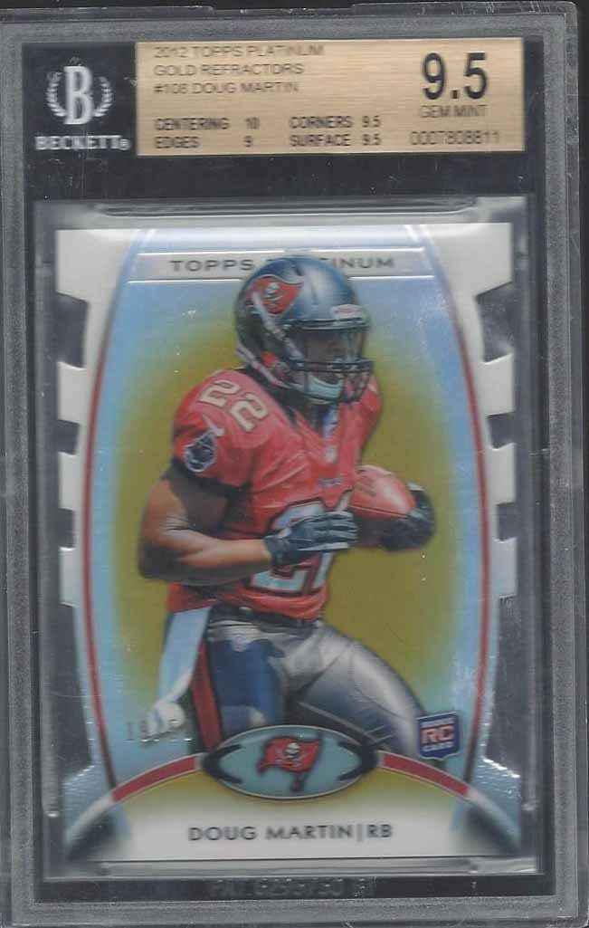 DOUG MARTIN 2012 TOPPS PLATINUM GOLD REFRACTOR DIE CUT RC /50 BGS 9.5 GEM POP 3