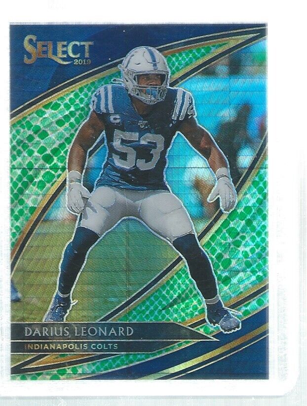 DARIUS LEONARD 2019 SELECT NEON GREEN DRAGON SCALES PRIZM FIELD LEVEL #D 9/88