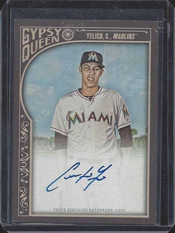 CHRISTIAN YELICH 2015 TOPPS GYPSY QUEEN ON CARD AUTO