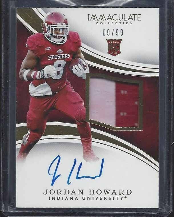 JORDAN HOWARD 2016 IMMACULATE RPA INDIANA ROOKIE PATCH AUTO RC #D /99