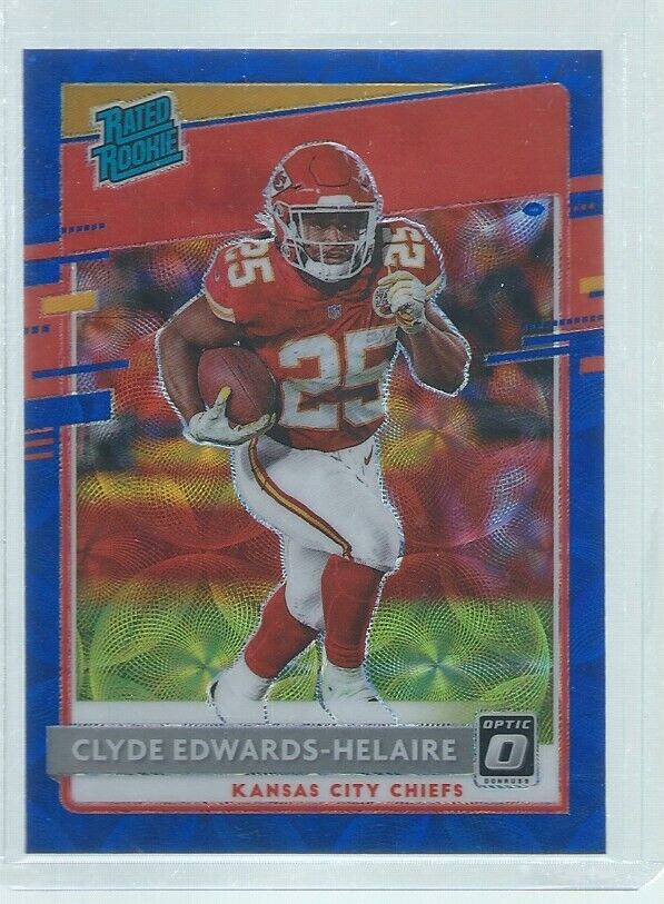 CLYDE EDWARDS-HELAIRE 2020 DONRUSS OPTIC BLUE SCOPE HOLO RATED ROOKIE RC #171