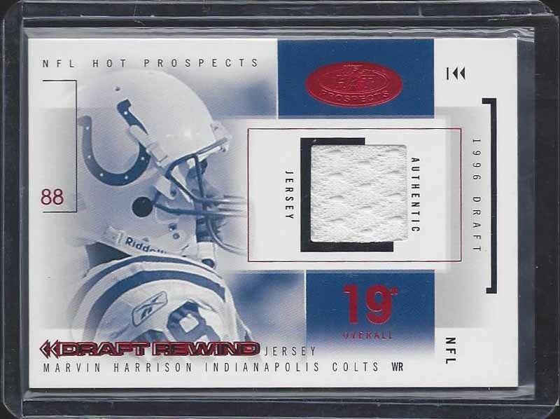 MARVIN HARRISON 2004 HOT PROSPECTS DRAFT REWIND RED JERSEY #D 7/10