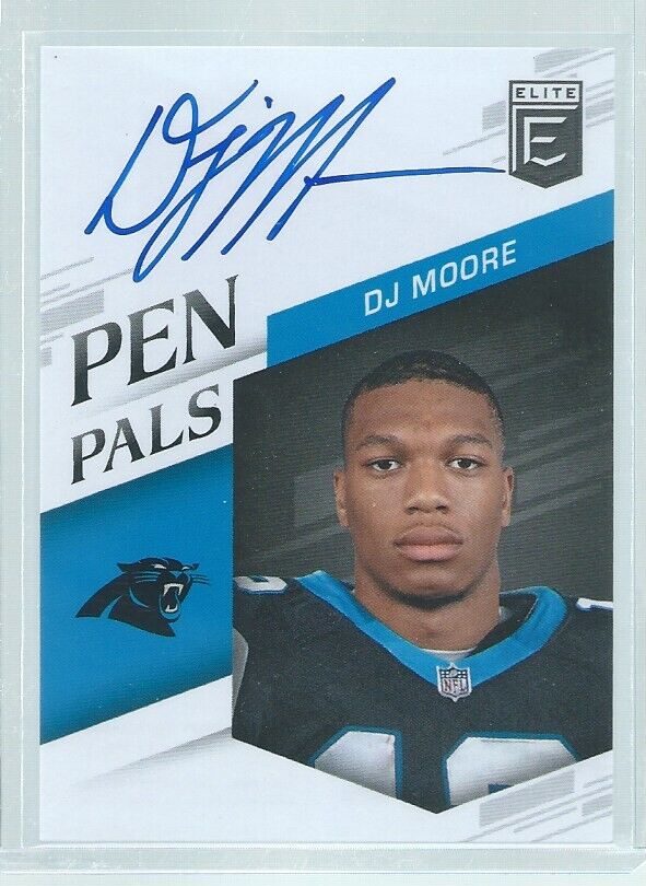 DJ MOORE 2018 DONRUSS ELITE PEN PALS BLUE INK SP ON CARD AUTO RC
