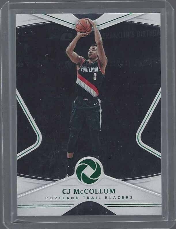 1/1 C.J. MCCOLLUM 2018-19 PANINI OPULENCE GREEN BASE #D 3/5 HIS JERSEY NUMBER #3