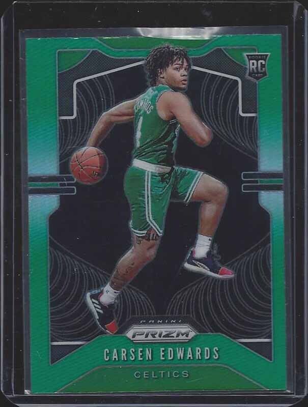 CARSEN EDWARDS 2019-20 PANINI PRIZM GREEN ROOKIE PRIZMS RC #276