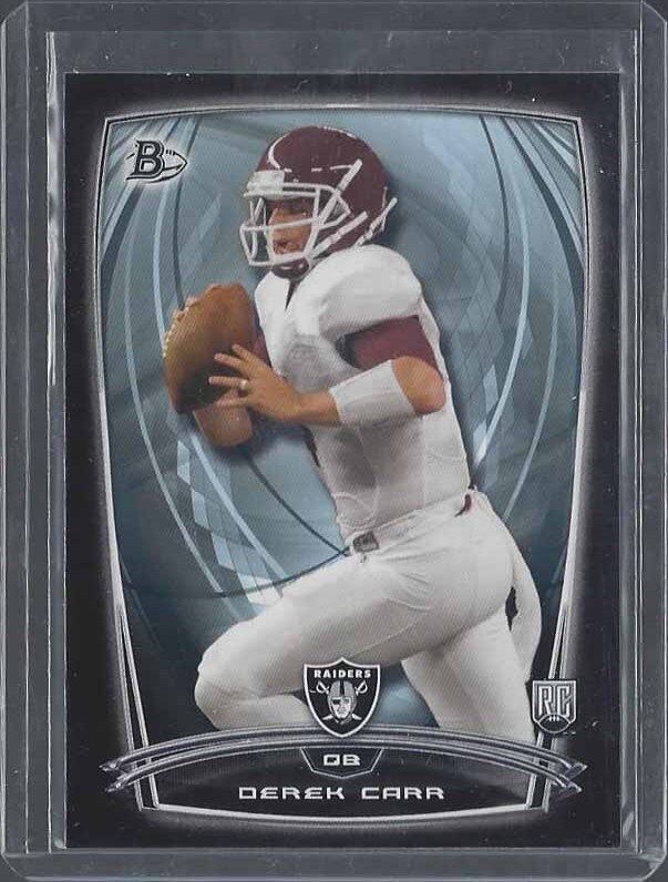 DEREK CARR 2014 BOWMAN BLACK RAIDERS ROOKIE RC #55