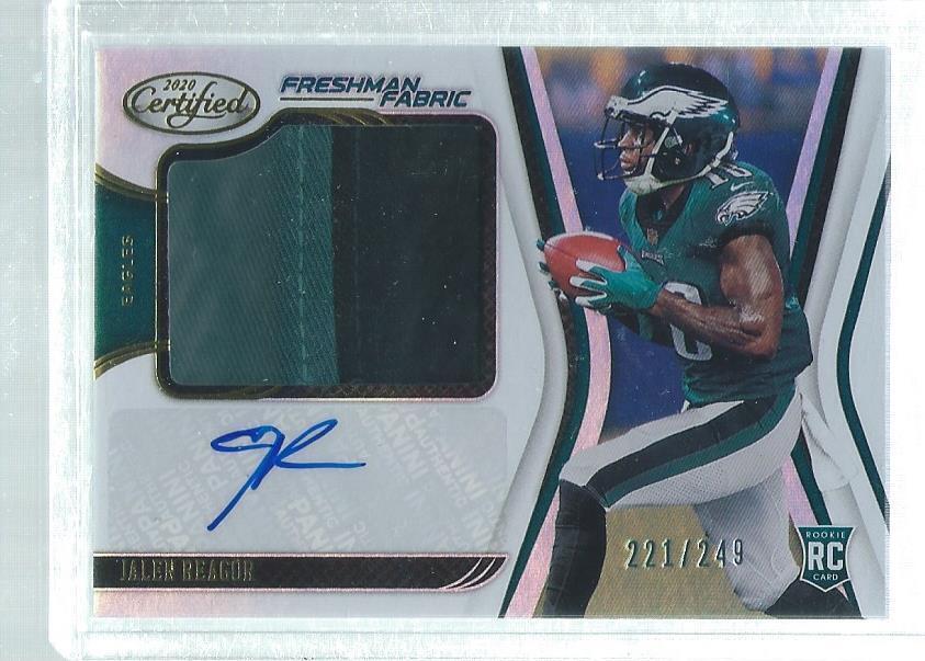 JALEN REAGOR 2020 CERTIFIED FRESHMAN FABRIC 2 COLOR PATCH AUTO RC #D 221/249