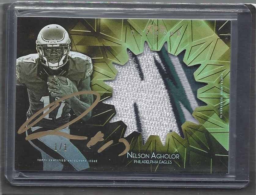 NELSON AGHOLOR 2015 TOPPS DIAMOND GOLD LOGO RPA PATCH ONCARD AUTO RC TRUE #D 1/1