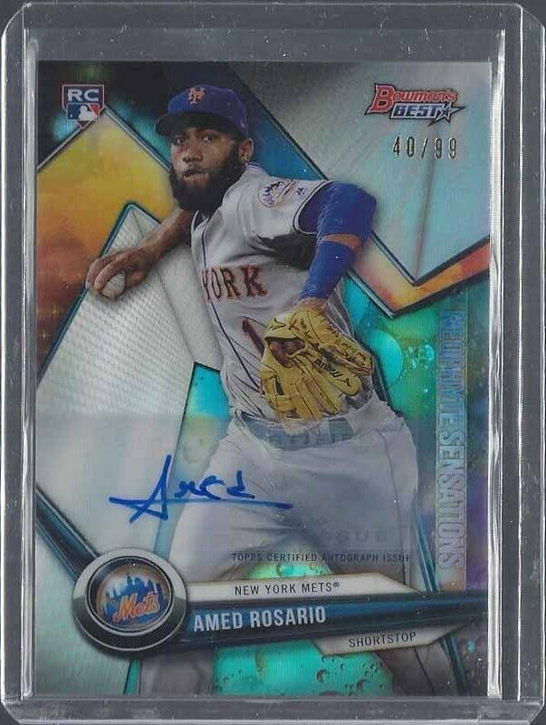 AMED ROSARIO 2018 BOWMANS BEST NEOPHYTE SENSATIONS REFRACTOR AUTO RC #D 40/99