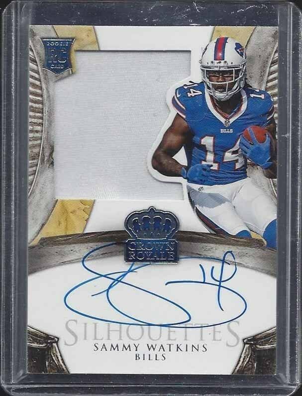 SAMMY WATKINS 2014 CROWN ROYALE SILHOUETTE JUMBO JERSEY ON CARD AUTO RC #D /299