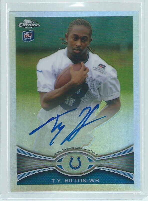 TY HILTON 2012 TOPPS CHROME ON CARD AUTO REFRACTOR RC #D /178