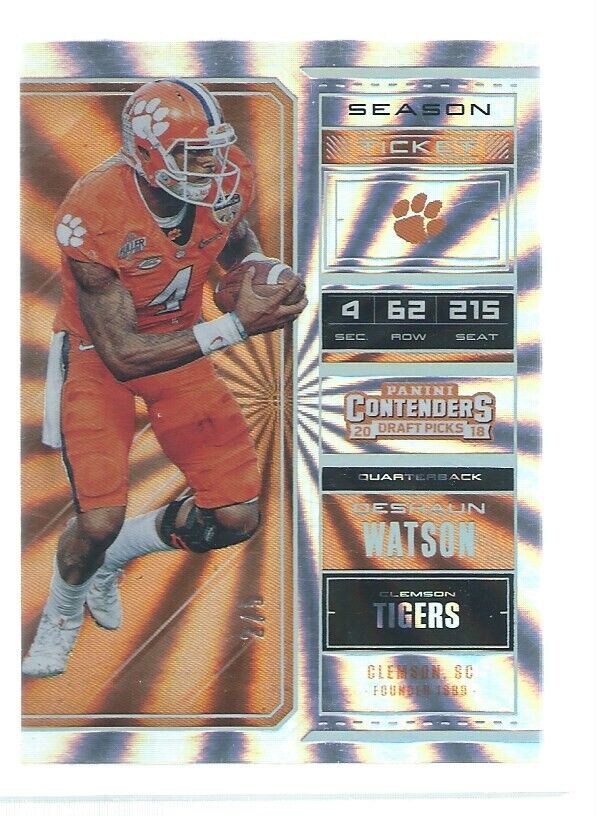 DESHAUN WATSON 2018 CONTENDERS DRAFT PICKS SEASON TICKET FAME #D 2/5