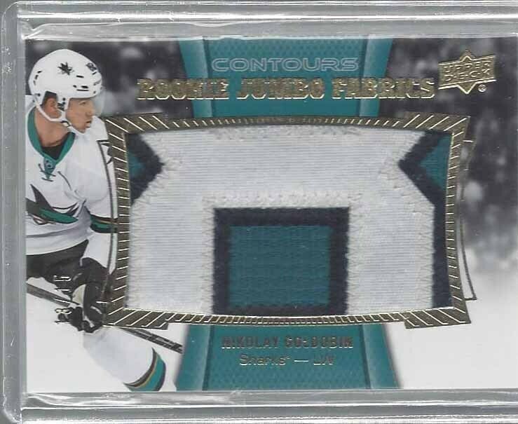NIKOLAY GOLDOBIN 2015-16 UPPER DECK CONTOURS JUMBO 3 COLOR PATCH RC #D 13/15