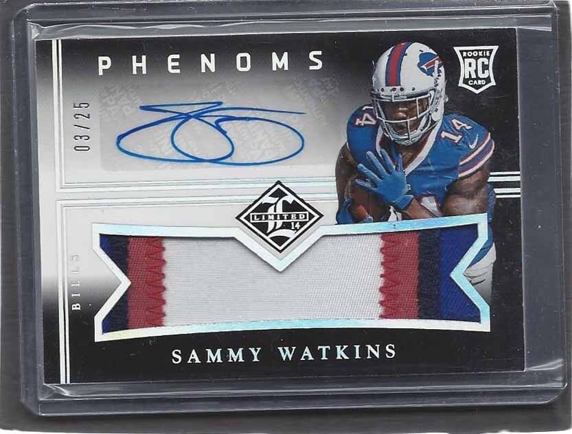 SAMMY WATKINS 2014 LIMITED PHENOMS SILVER SPOTLIGHT RPA PATCH AUTO RC #D 3/25