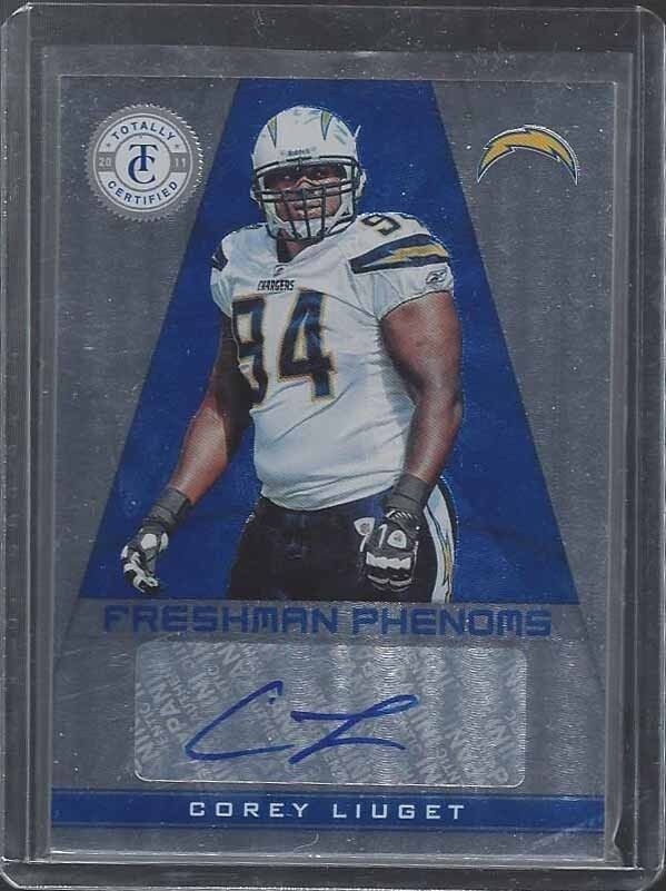 COREY LIUGET 2011 TOTALLY CERTIFIED FRESHMAN PHENOMS BLUE ROOKIE AUTO RC #D /299