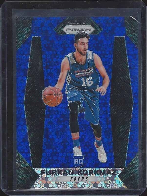 FURKAN KORKMAZ 2017-18 PANINI PRIZM FAST BREAK BLUE PRIZMS ROOKIE RC #D 45/175