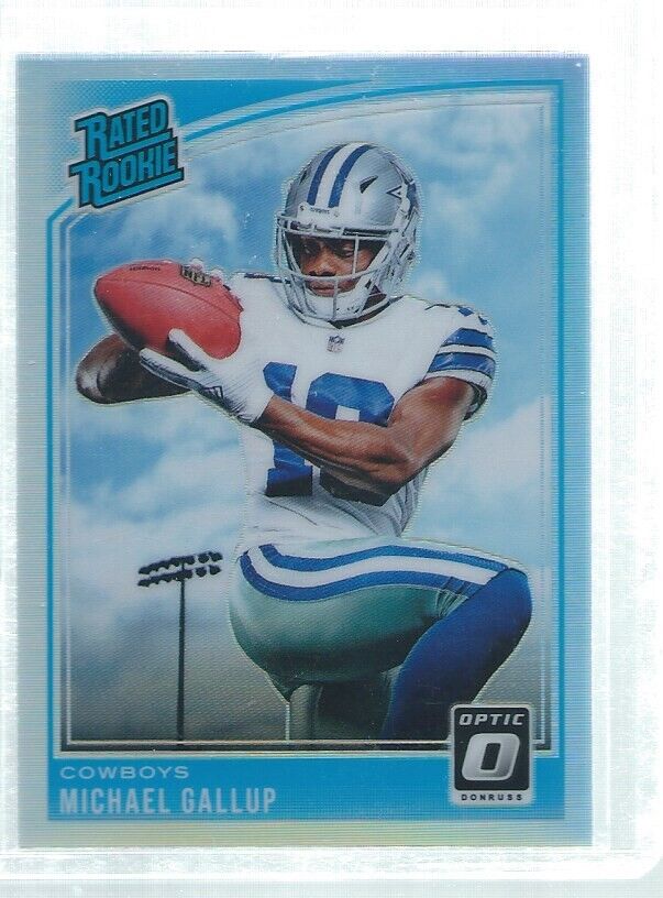 MICHAEL GALLUP 2018 DONRUSS OPTIC RATED ROOKIE SILVER HOLO RC #174