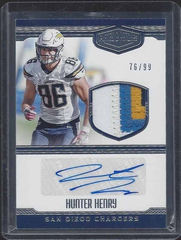 HUNTER HENRY 2016 PLATES & PATCHES RPA MULTICOLOR CHARGERS PATCH AUTO RC #D /99