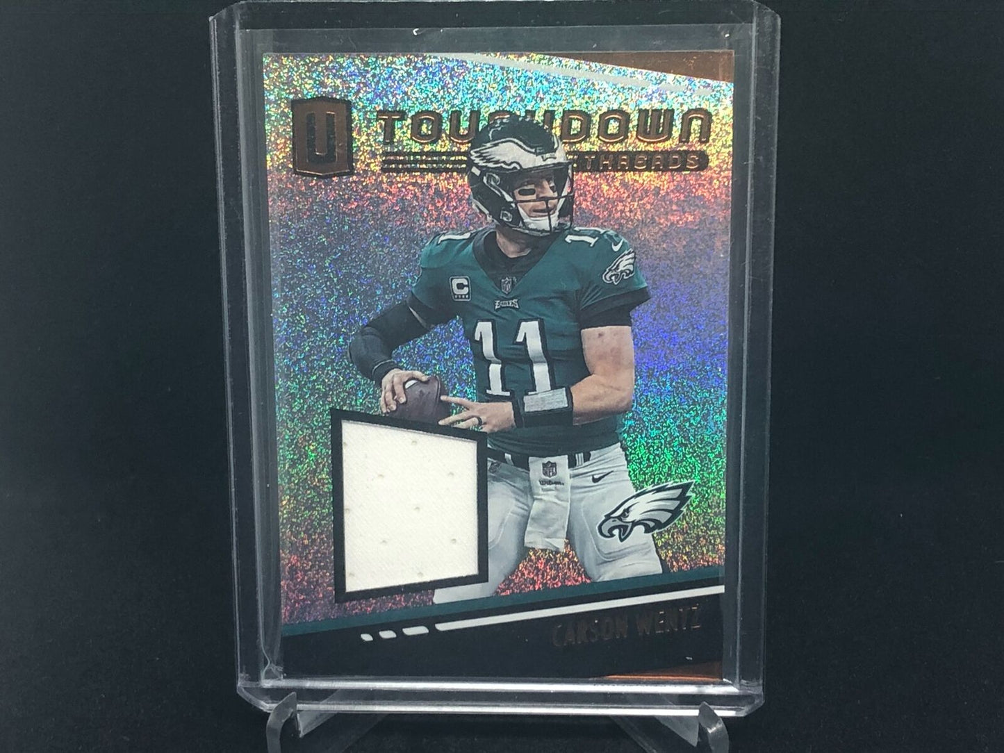 CARSON WENTZ 2019 PANINI UNPARALLELED TOUCHDOWN THREADS JERSEY RELIC