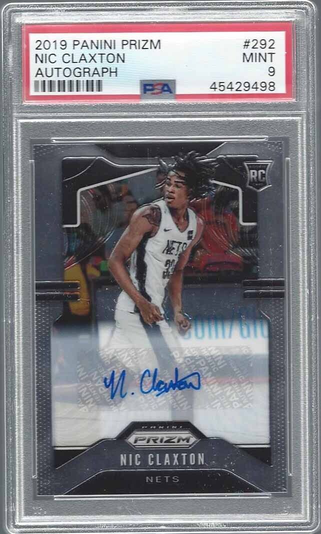 NIC CLAXTON 2019-20 PANINI PRIZM SSP RARE ROOKIE AUTO RC #292 PSA 9 MINT