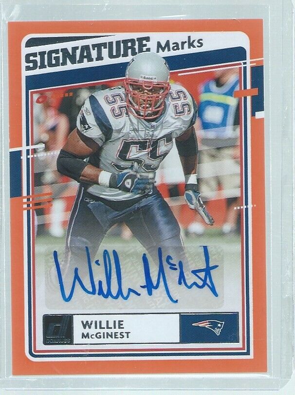 WILLIE MCGINEST 2020 PANINI DONRUSS SIGNATURE MARKS AUTO ORANGE