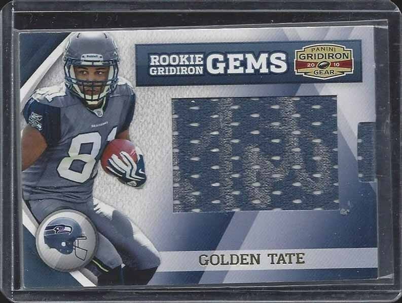 GOLDEN TATE 2010 GRIDIRON GEAR GEMS PULLOUT JUMBO JERSEY ON CARD AUTO RC /326