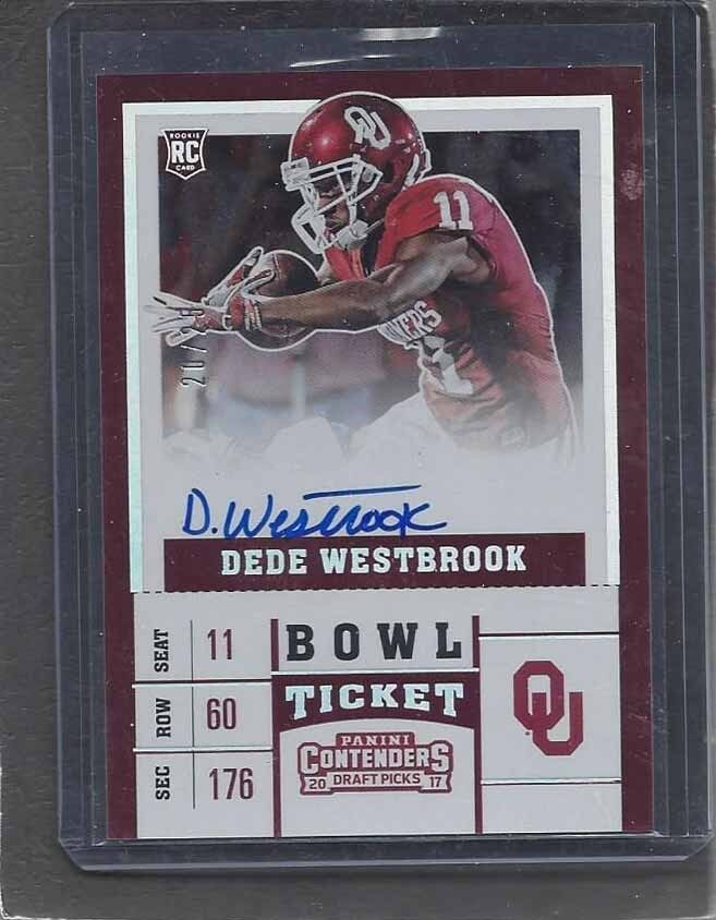 DEDE WESTBROOK 2017 PANINI CONTENDERS DRAFT PICKS BOWL TICKET AUTO RC #D 20/25