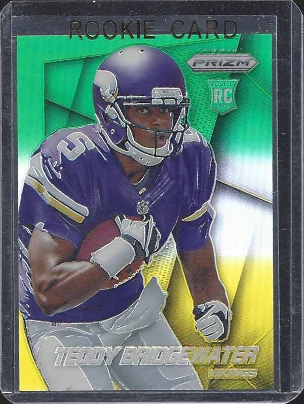 TEDDY BRIDGEWATER 2014 PANINI PRIZM YELLOW GREEN ROOKIE PRIZMS BALL RIGHT ARM RC