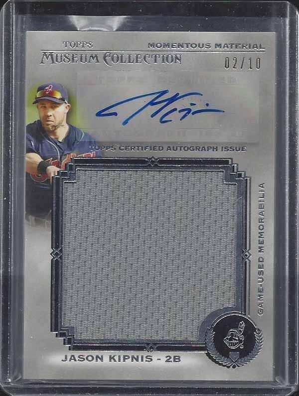 JASON KIPNIS 2013 TOPPS MUSEUM MOMENTOUS MATERIAL JUMBO JERSEY AUTO #D 2/10