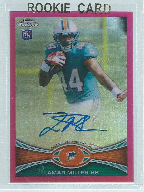 LAMAR MILLER 2012 TOPPS CHROME ON CARD AUTO PINK REFRACTOR RC #D 40/75