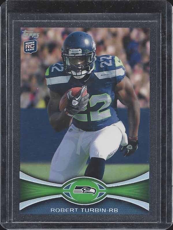 ROBERT TURBIN 2012 TOPPS BLACK CHARCOAL BORDER PARALLEL ROOKIE RC #D 25/57